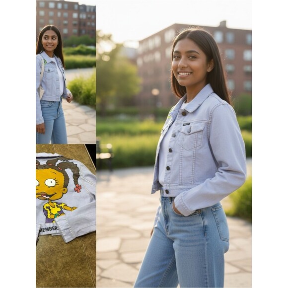 Members Only Jackets & Blazers - Members Only x Nickelodeon Rugrats Cropped Denim Jacket Women’s M Y2K